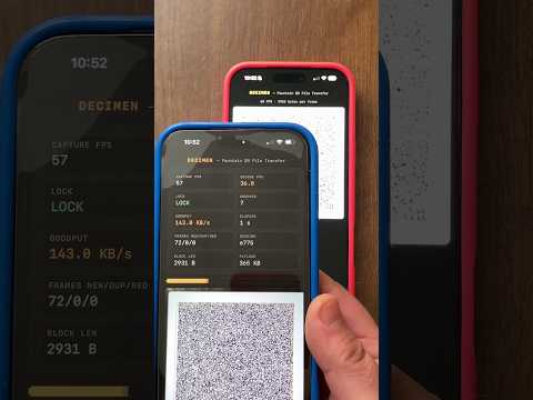 Decimen Optical Transfer - Transferring files between devices with QR fountain codes