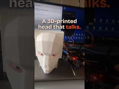 Someone built a 3D-printed head that talks and looks around 🗣️ #arduino #animatronics